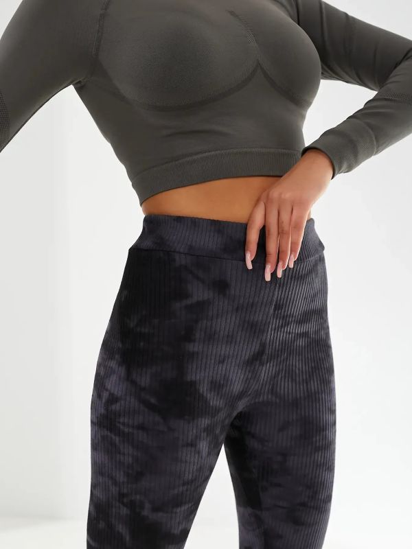 Лосини жіночі велюрові в рубчик Podolyanka, сірий, L (48-50) (арт.019OK)