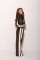 Жіночий велюровий спортивний костюм з контрастними вставками, шоколад, 48-52, (арт. 2625BT)