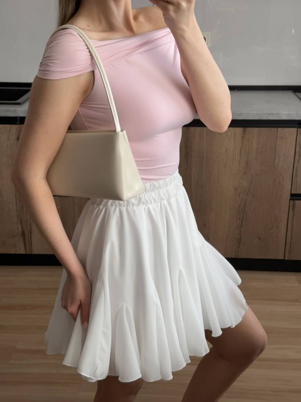 Спідниця-шорти Podolyanka в стилі Baby doll білий 42-44 (S) (Арт. 0313SH)
