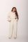 Жіночий велюровий спортивний костюм на замочку, молочний, 42-46, (арт. 2610BT)