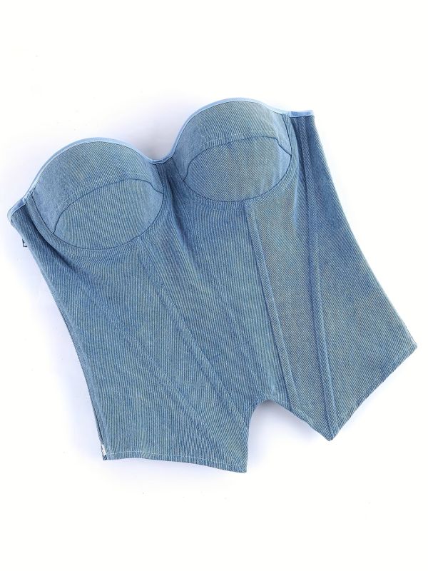 Корсет жіночий джинсовий з чашками блакитний M (Арт. 2906)