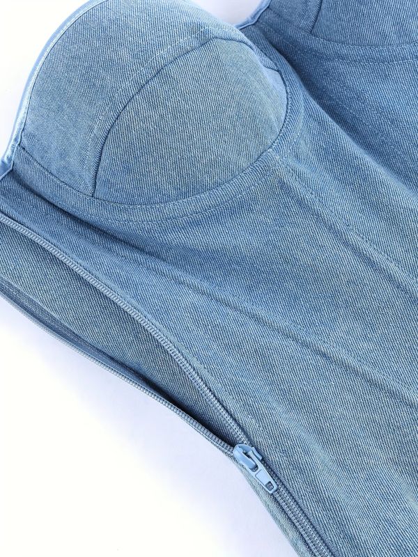 Корсет жіночий джинсовий з чашками блакитний M (Арт. 2906)