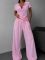 Костюм жіночий двійка велюровий з футболкою поло рожевий 42-44 (Арт. 0226MB)