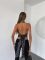 Топ жіночий сатиновий з відкритою спинкою та бантом у горошок чорний 42-44 (S/M) (Арт. 0445SH)