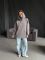 Худі жіноче Oversize, графітовий, one size, трьохнитка на флісі (не кошлатиться), арт. 022GB