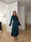 Сукня жіноча максі з штучного шовку з корсетними зав'язками позаду смарагдовий 42-44 (0358SH)