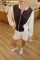 Костюм жіночий Podolyanka велюровий шорти та кофта на блискавці шоколадний/бежевий 46-48 (Арт. 046GB)