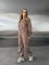 Жіночий спортивний костюм з капішоном, бежевий, тринитки на флісі, р. 46-48 (арт. 778EB)