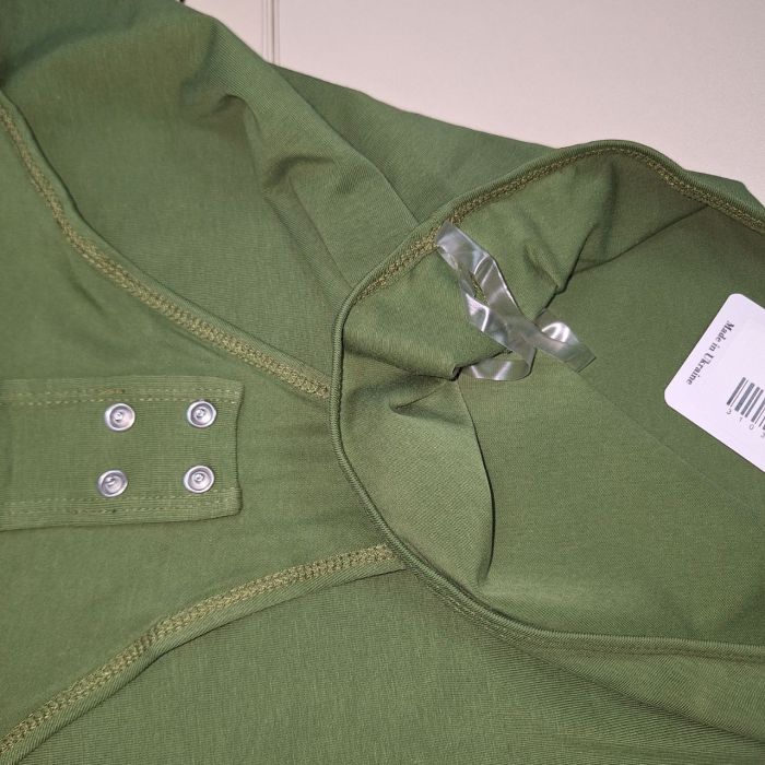 Жіноче трикотажне боді Podolyanka на одне плече, зелений, асиметричне, розмір L (арт. 391)