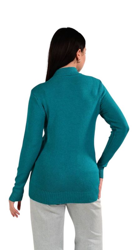 Светр жіночий, з візерунком ромби, бірюзовий, One Size (арт. 847)