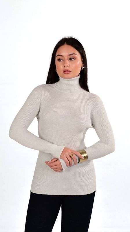 Гольф жіночий, з люрексом, білий, One Size (арт. 2509)