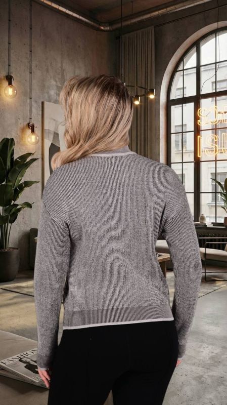 Жіночий теплий светр Podolyanka, сірий, One Size, (арт. 3250)