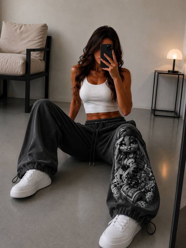 Жіночі штани з 3D принтом, 46-48 (M) (арт.7040YK)